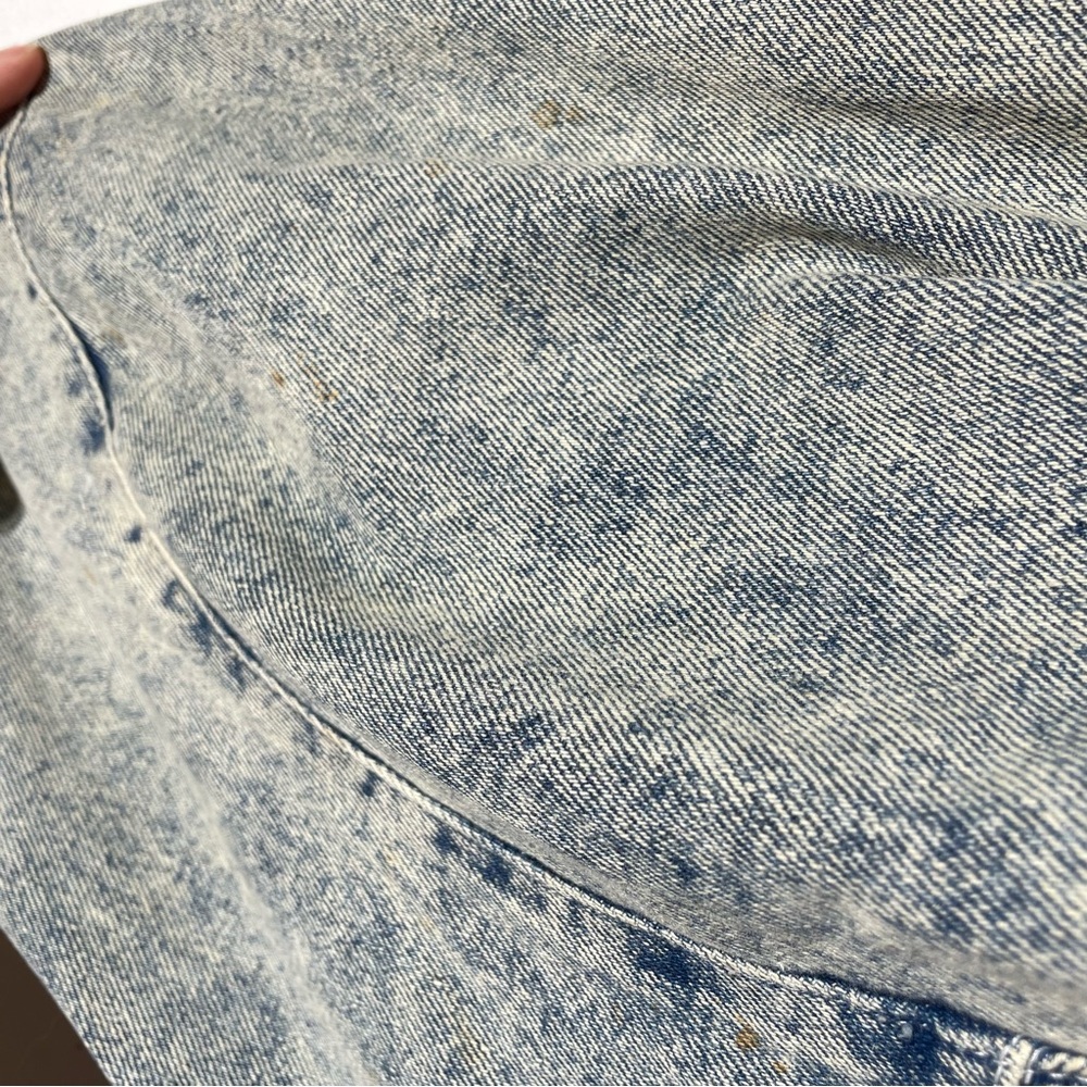 Vtg Oversized acid washed Denim Jacket Hand Painted purpleFloral Studded Artwear - Picture 12 of 12